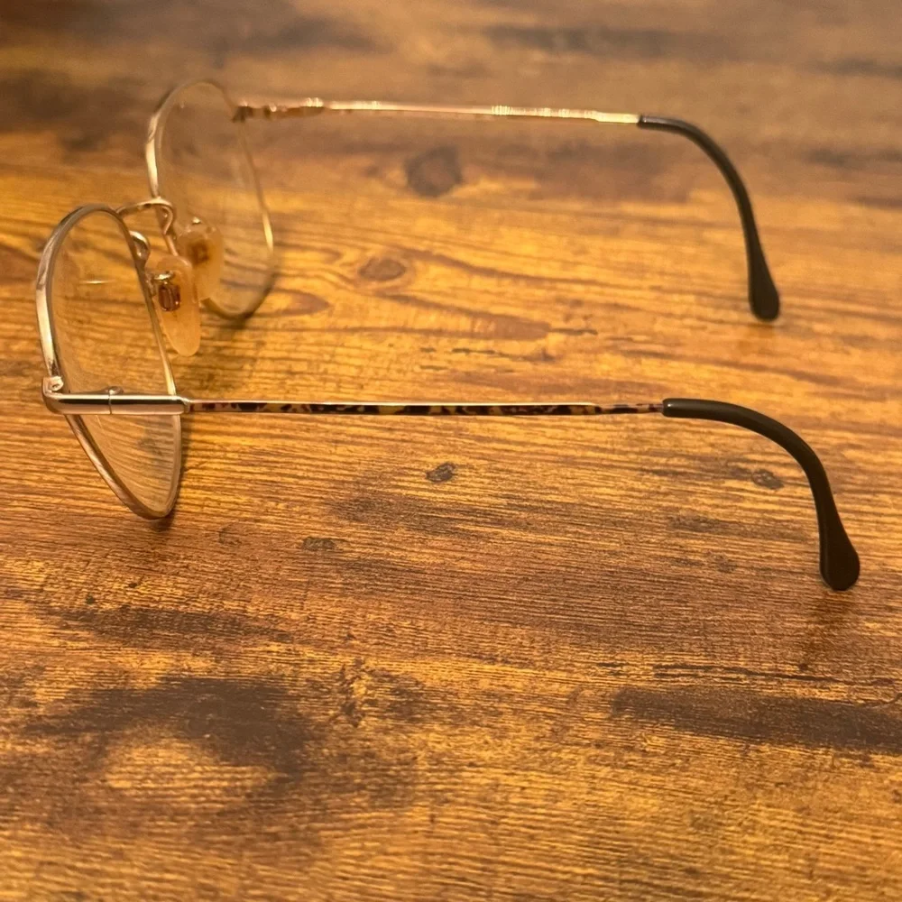 Luxottica Georgetown Gold‎ Demi Brown Aviator Eyeglass Frames 54-20-140 Italy